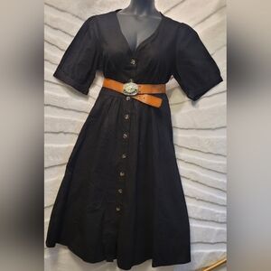 NWT City Chic Sunset Stroll brown buttons women's size 18 M Black Dressl